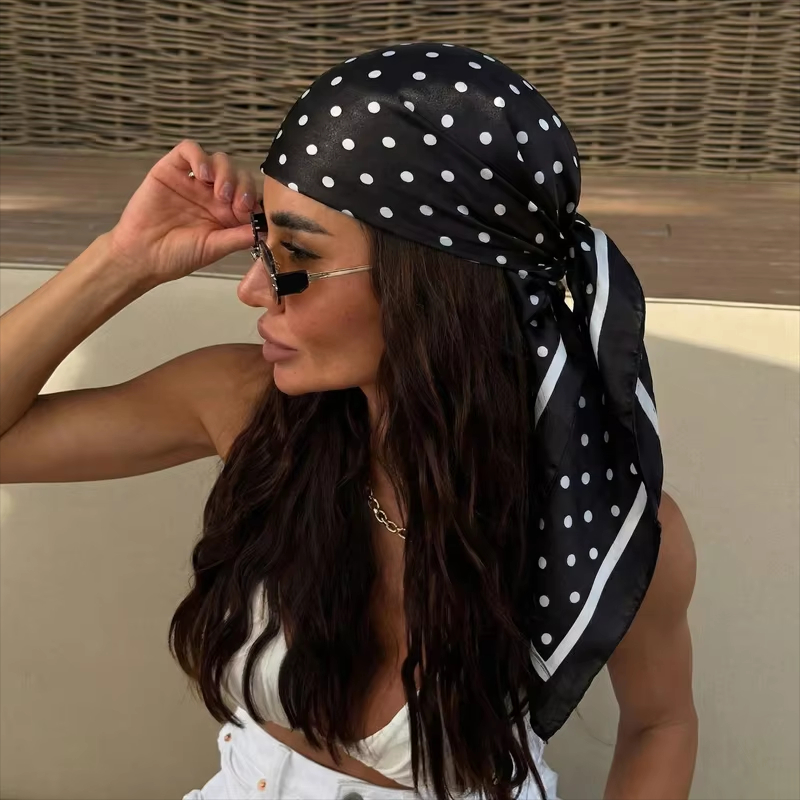 2026 New Dot Print Square Scar - Head Wrap Turban 评论和价格