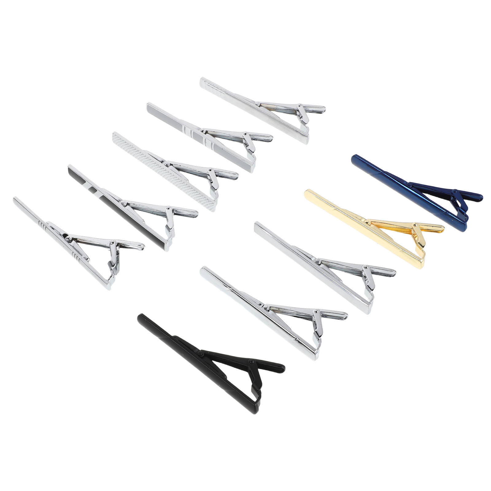 10Pcs Men's Necktie Clip Set B - Tie Bar Set Gift 评论和价格