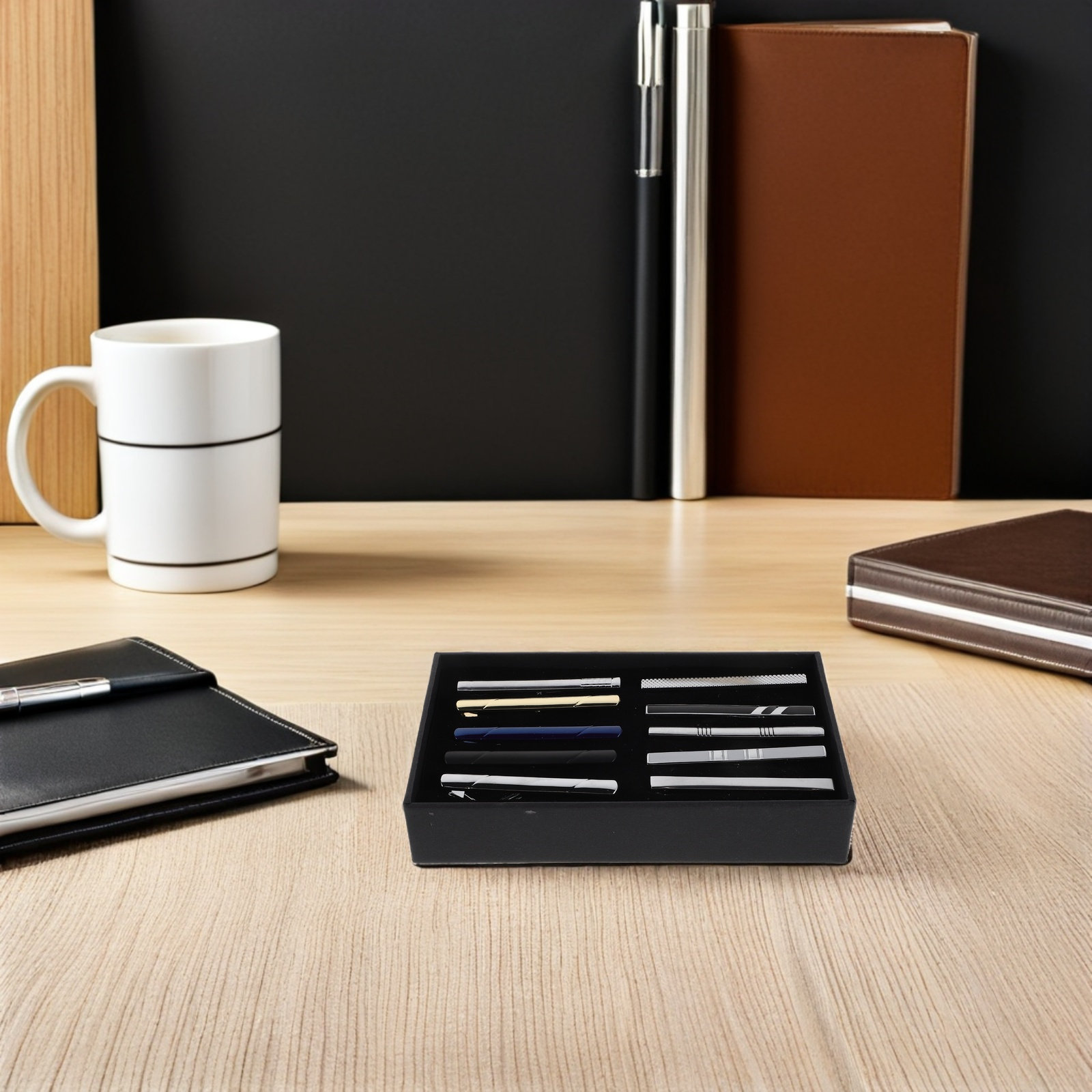 10Pcs Men's Necktie Clip Set B - Tie Bar Set Gift 评论和价格