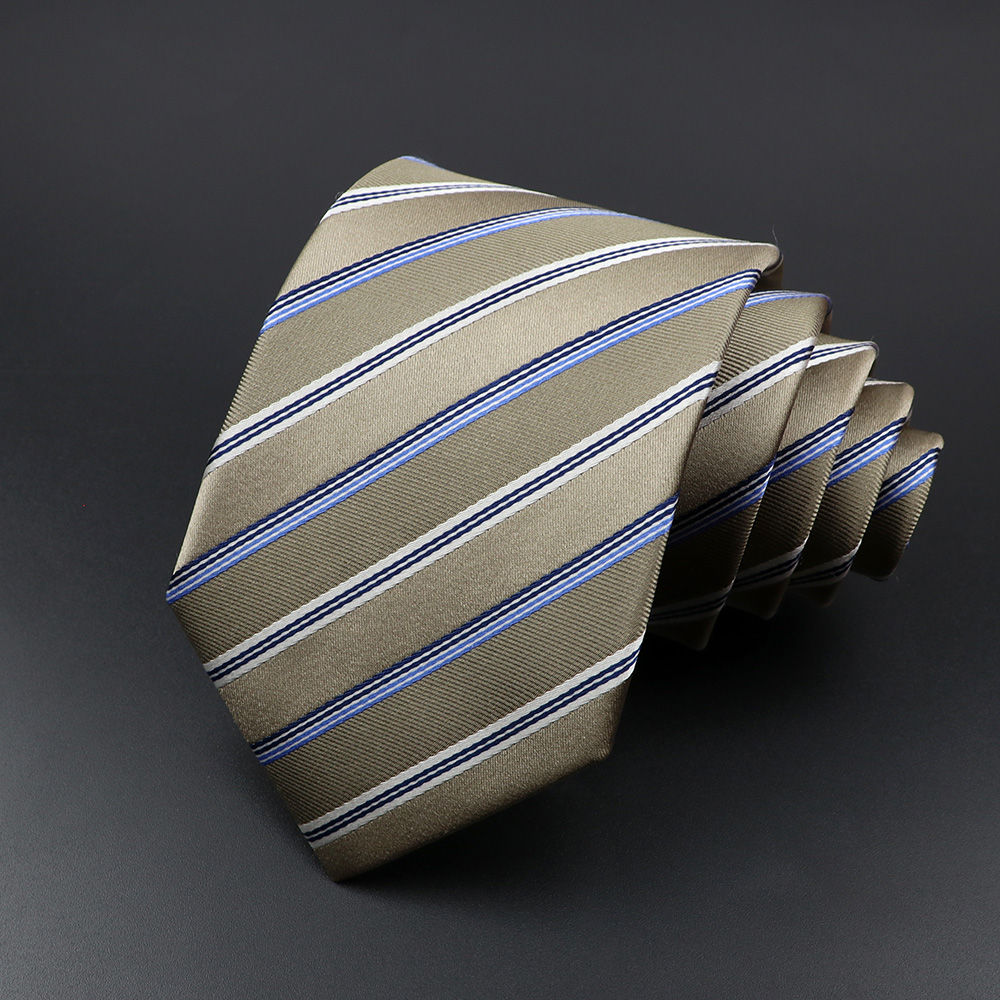 100% Silk Tie 8 cm Stripe Neck - Silk Tie Striped 评论和价格