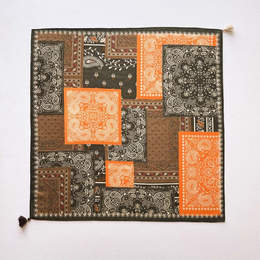 Tassel Scarf Women Square Cott - Bandana Cotton 评论和价格