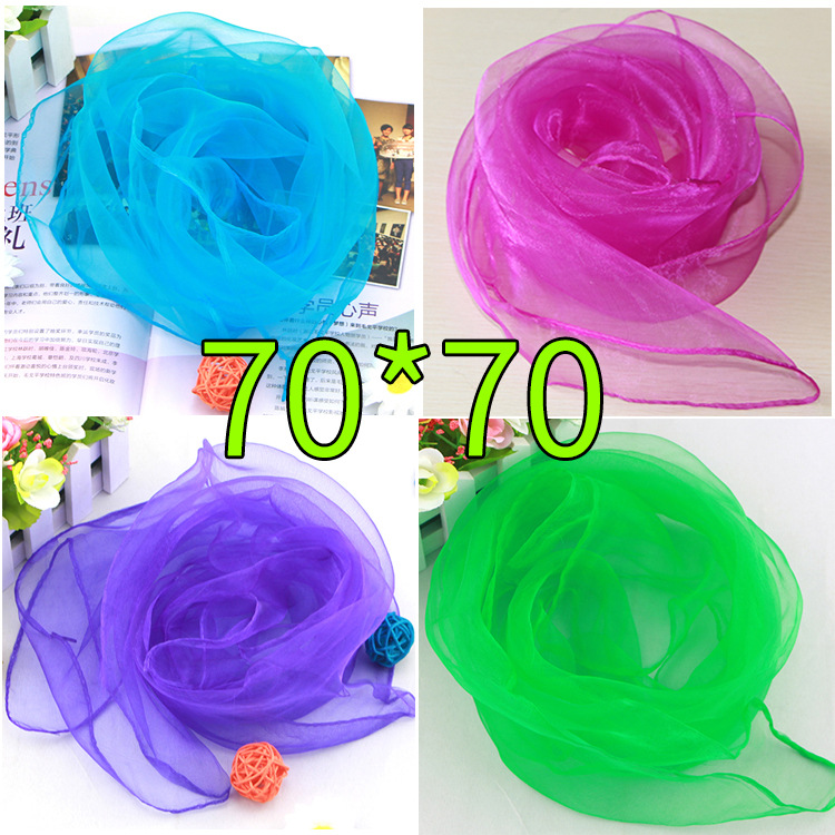 Solid Color Chiffon Small Silk - Scarf Silk Square 评论和价格