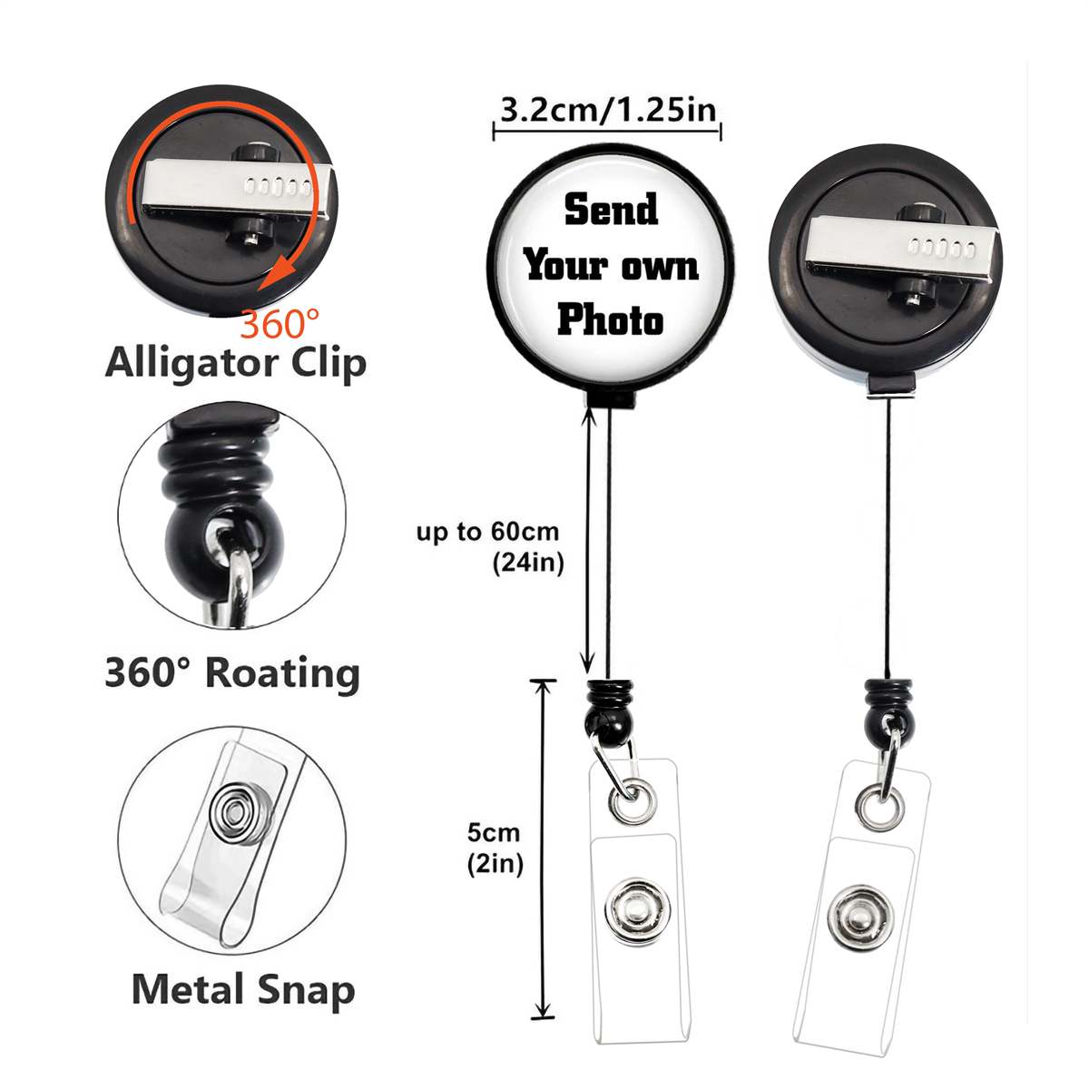 Personalized Luminous 30mm Ima - Lanyard Badge Holder 评论和价格