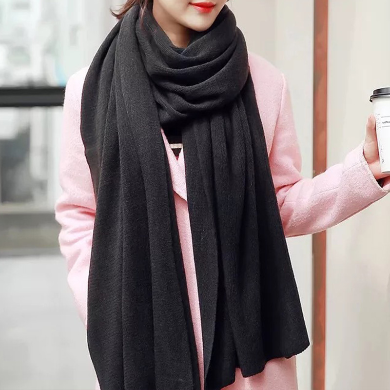 Solid Color Imitation Cashmere - Muffler Men Wool 评论和价格