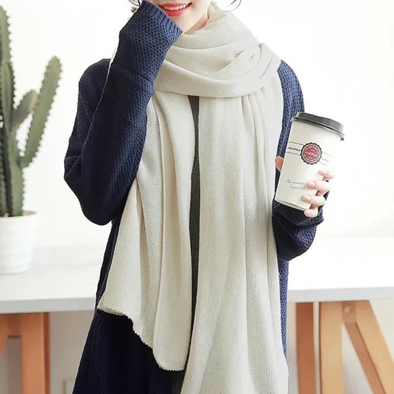 Solid Color Imitation Cashmere - Muffler Men Wool 评论和价格