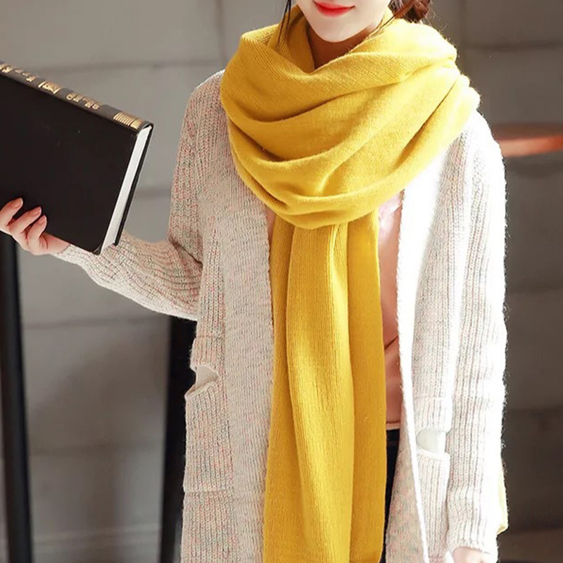 Solid Color Imitation Cashmere - Muffler Men Wool 评论和价格