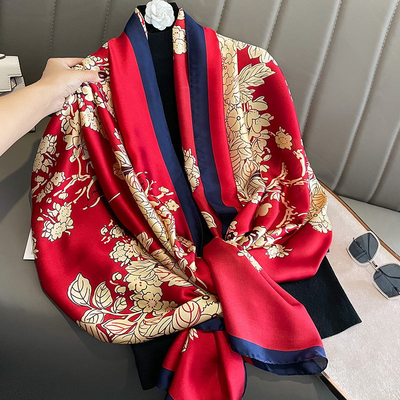 Spring Scarf Women's Luxury De - Scarf Silk Square 评论和价格